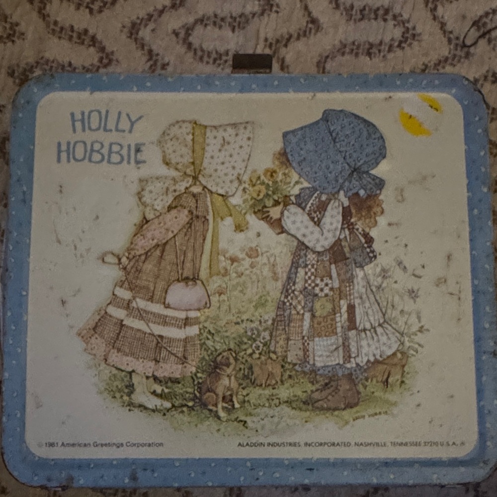 Holly Hobbie Vintage Tin Lunch Box - Blue and Brown
